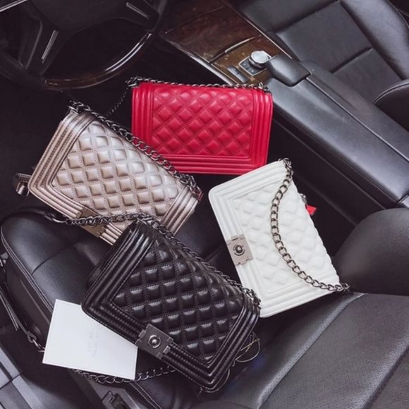 Real Stunner Golden Quilted Leather Crossbody - Picture 2 of 4